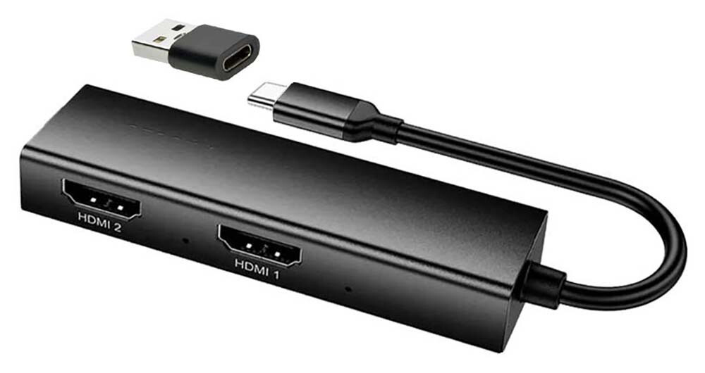 Premium USB 3.1 USB-C Video Capture With 2 HD 4K Inputs Split-Screen View Record