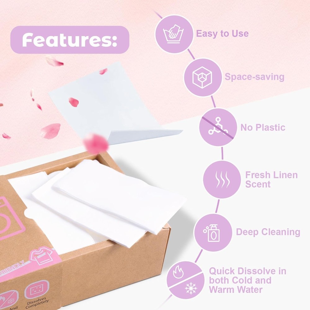 Laundry Detergent Sheets, Travel Sheets 300 Loads...