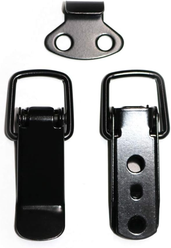 Black Toggle Latch, Steel Spring Loaded Catch Hasp