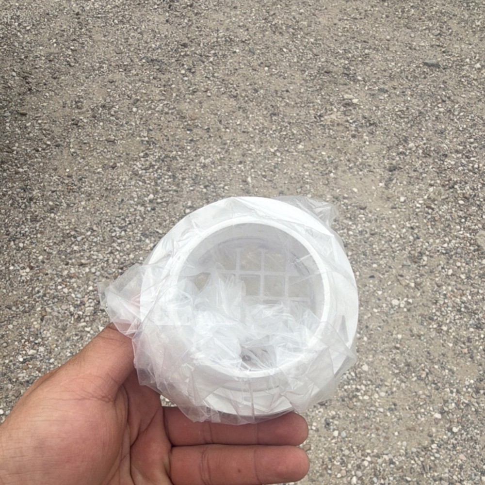 White Round Plastic Matte Shower Drain Grate Cover