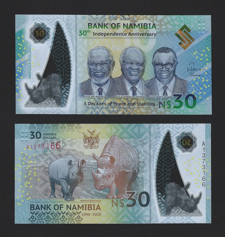 NAMIBIA $30 Dollars 2020, P-18 Polymer Commemorative, Pack Fresh UNC Grade