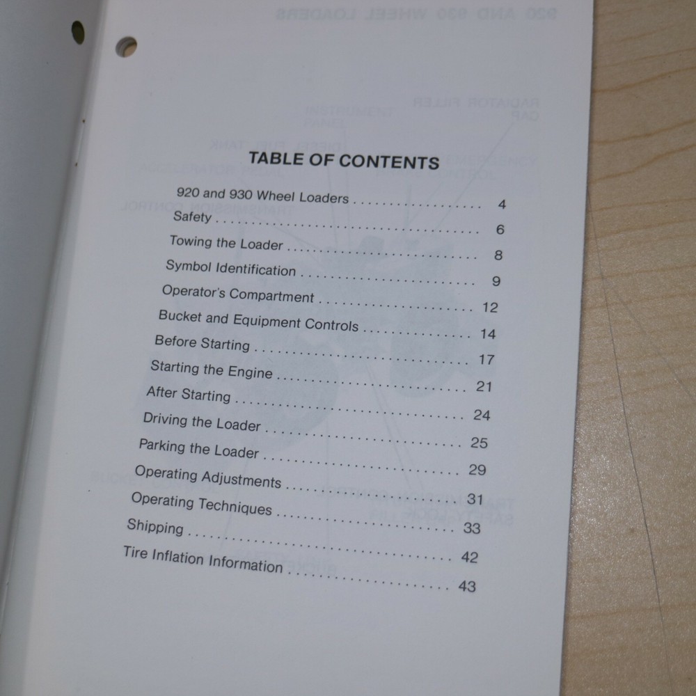 CAT Caterpillar 920 930 Wheel Loader Operation Owner Operator Manual front end