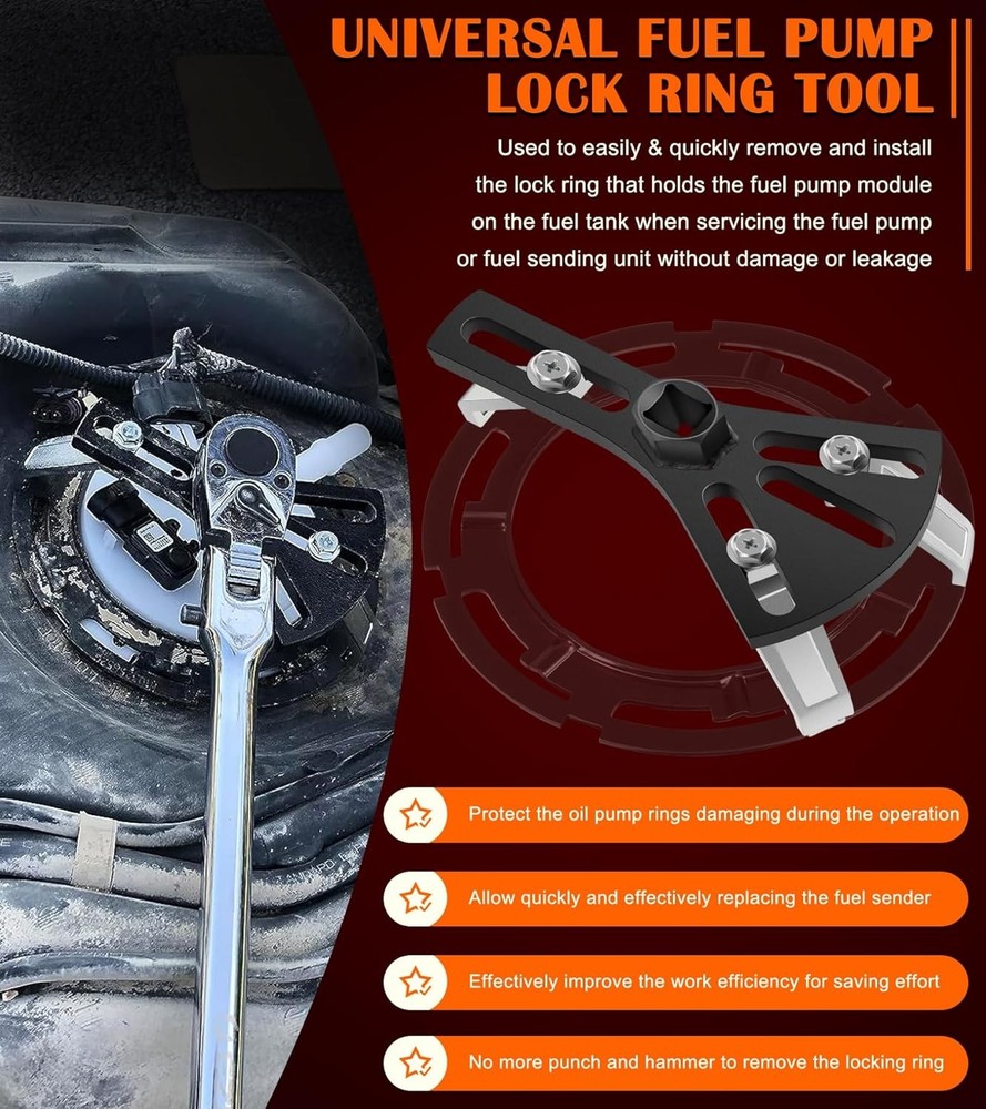 Adjustable Fuel Tank Lock Ring Tool Kit Universal Fuel Pump Ring Removal Tool