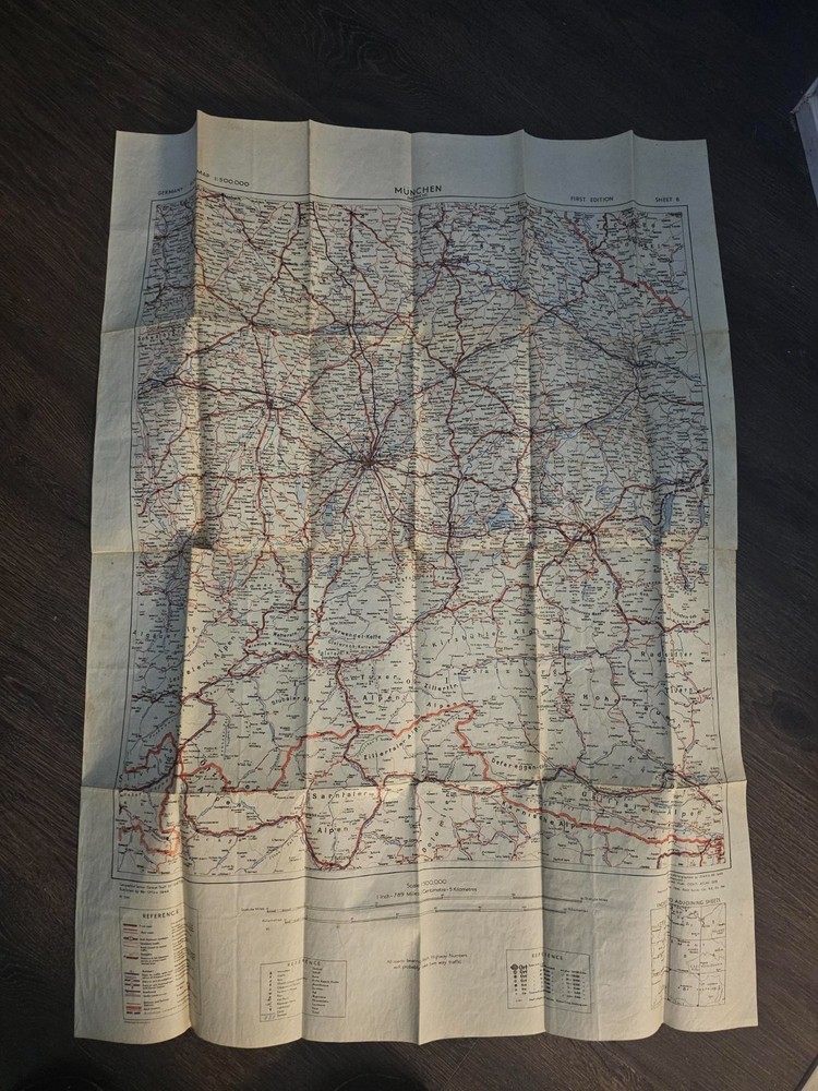 Original Germany Road Map MUNCHEN First Edition  War Office ©1944 - Munich