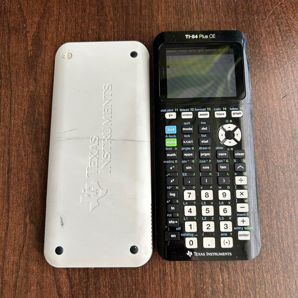 Texas Instruments TI-84 Plus CE Graphing Calculator - WORKING /w Cover