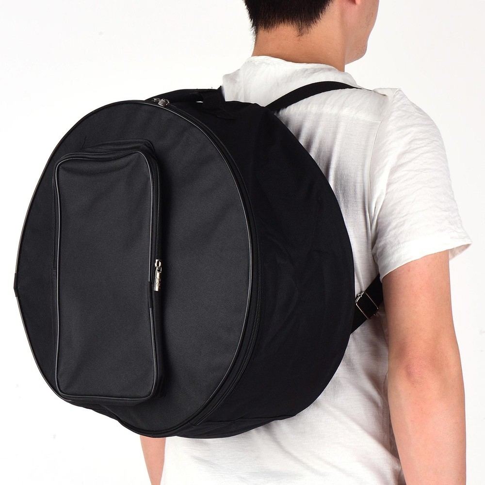 Compact Snare Drum Bag Backpack Case with Shoulder Strap Outside Pockets Musical