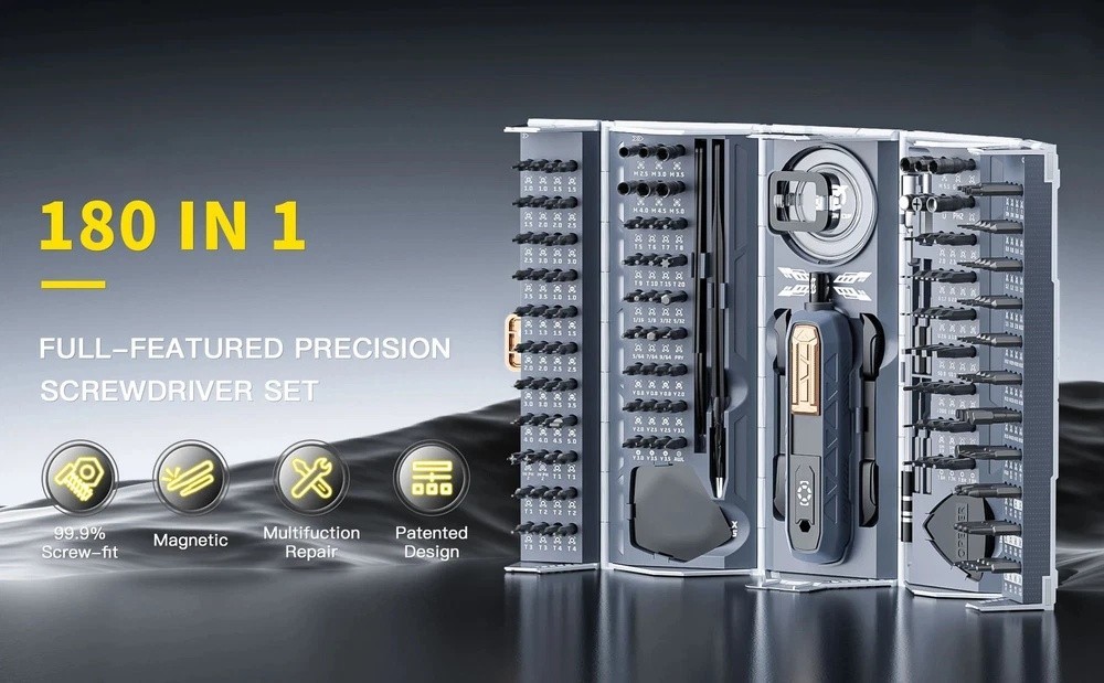 Battery/Electric/Rechargable 180PC Screwdriver Set Repair PC Computer Tech Tools