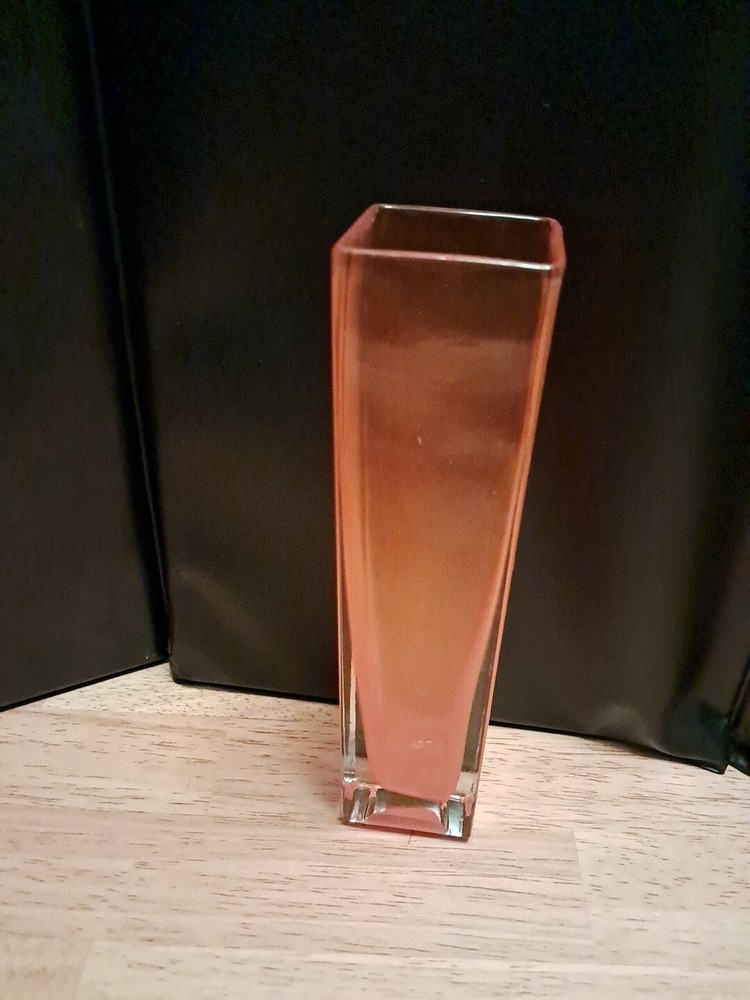 ORANGE GLASS VASE 7" TALL