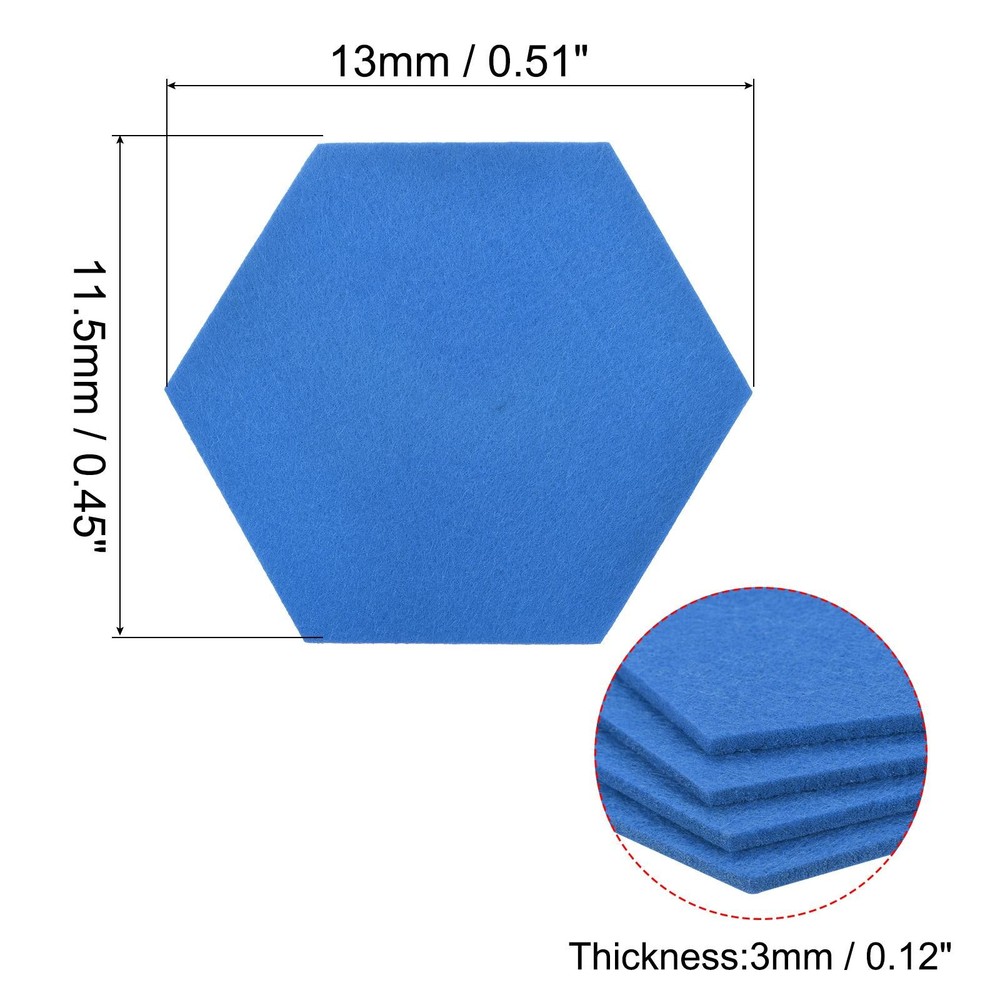 Felt Coasters 4pcs Hexagonal Blue Sky Pads