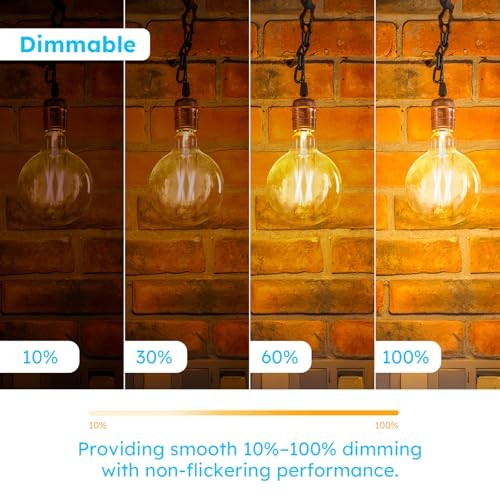 E12 G16.5 Candelabra Bulb, G16.5 Round Small Globe LED 6 Pack 40w Warm White