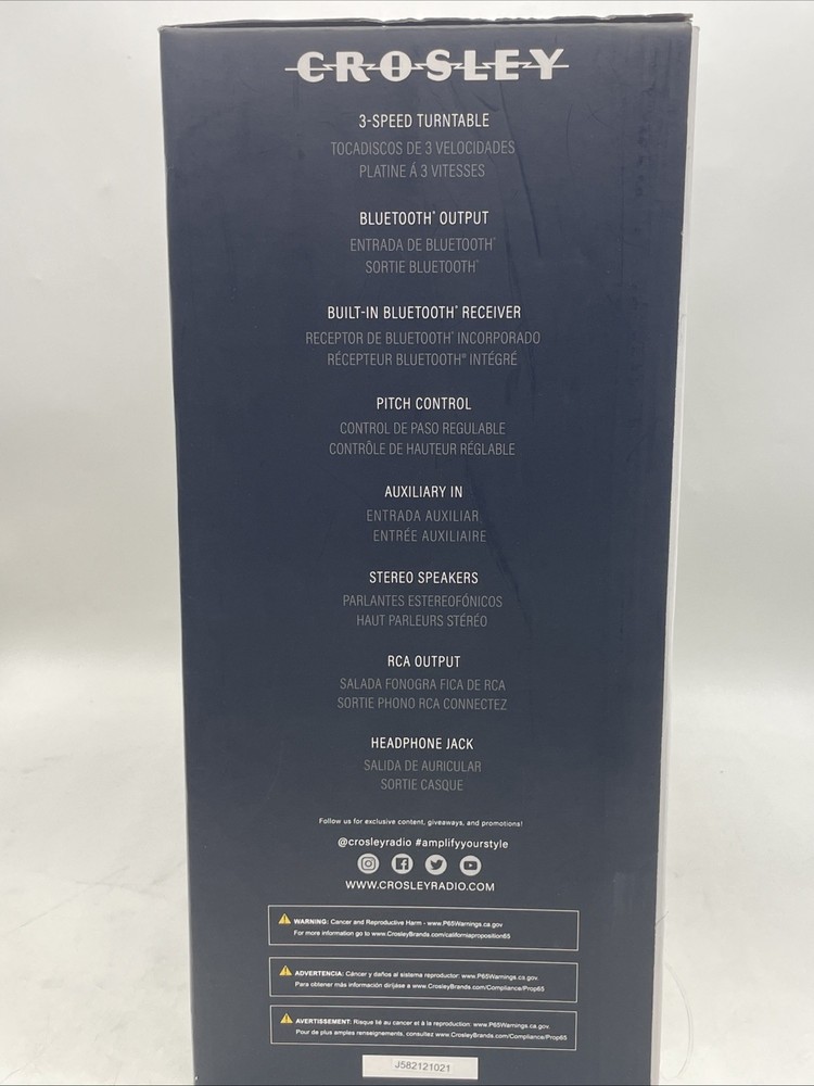 Crosley Cruiser Plus Turntable Record Player Wireless Bluetooth Speaker Portable