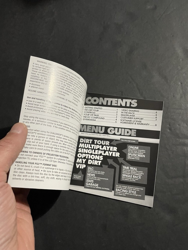 Dirt 3 ps3 Manual Only