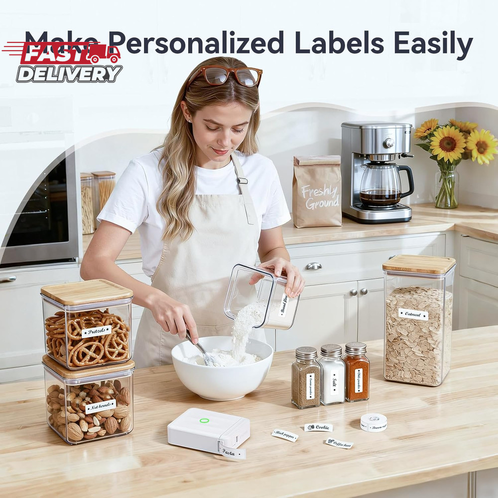 NIIMBOT D110 Upgraded Version Mini Label Maker Machine with Tape, Portable Bluet