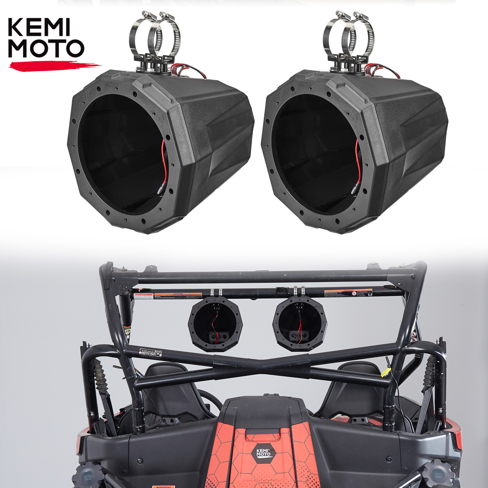 Universal UTV ATV 8" Speaker Pods Cage Enclosure For Polaris Can Am Honda