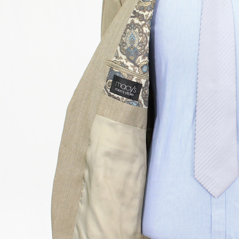 Ralph Lauren 42R Beige Sport Coat Blazer Jacket Solid 2B Polyester