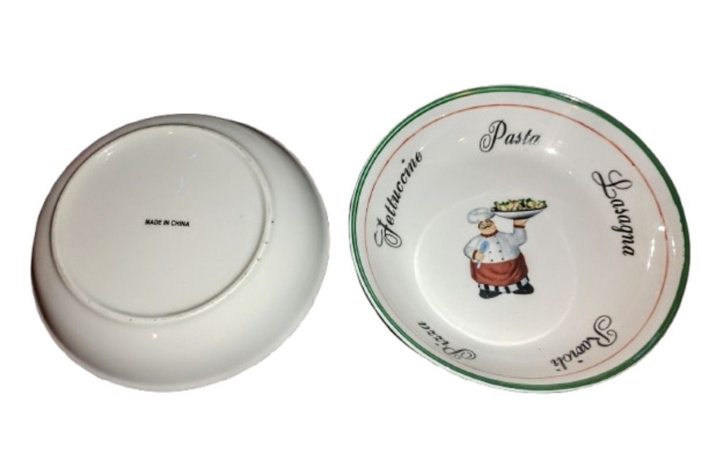 Vintage Fat Chef Pasta Serving Bowl Set