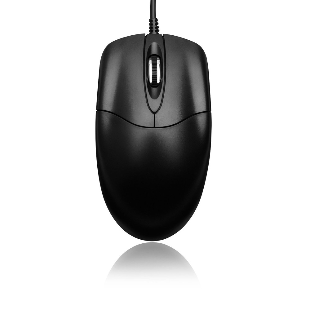 3-Button USB Optical Scroll Mouse with 1000 DPI - Black Desktop Accessory