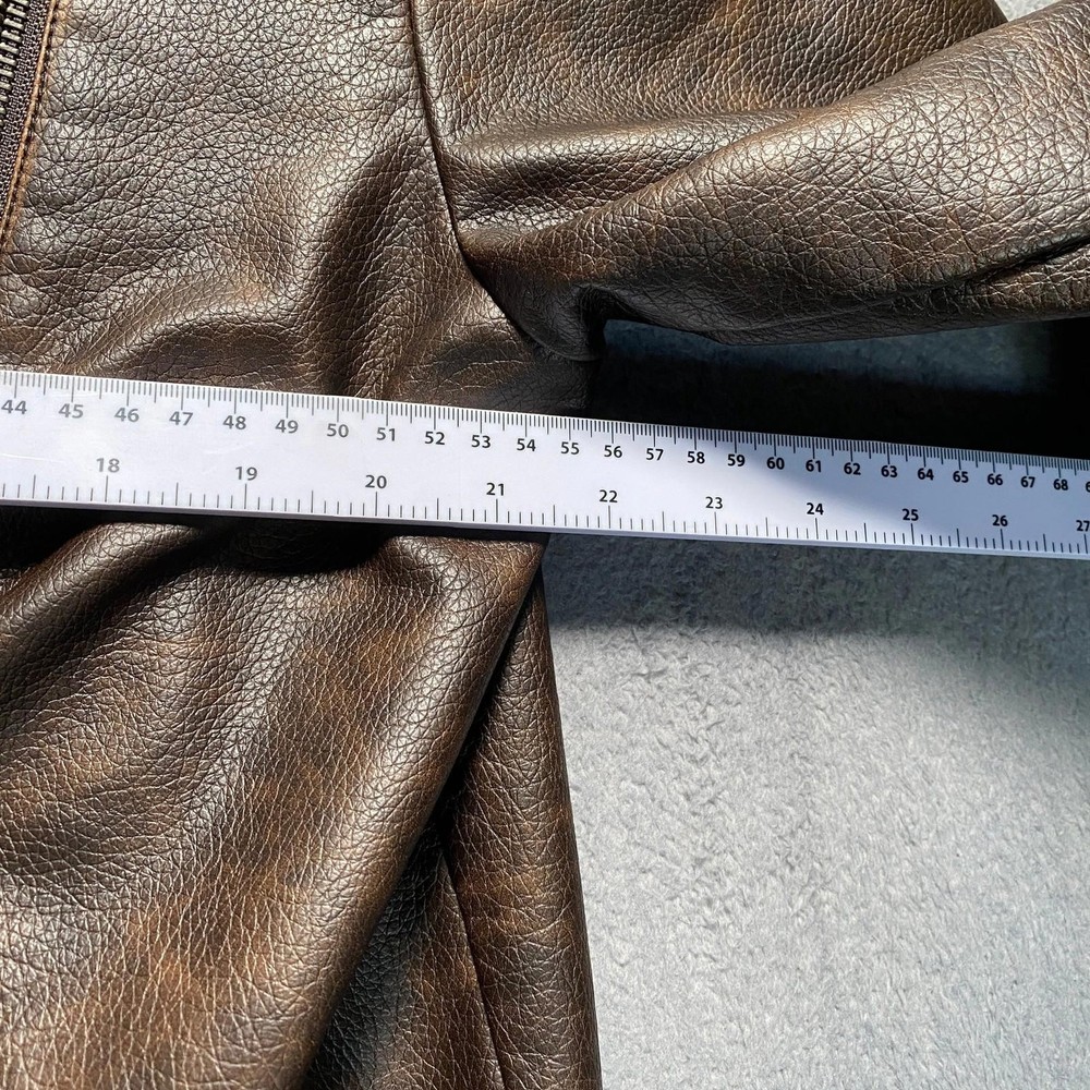 PRIMARK Jacket Medium Brown Men's Zip Biker Style Motorcycle