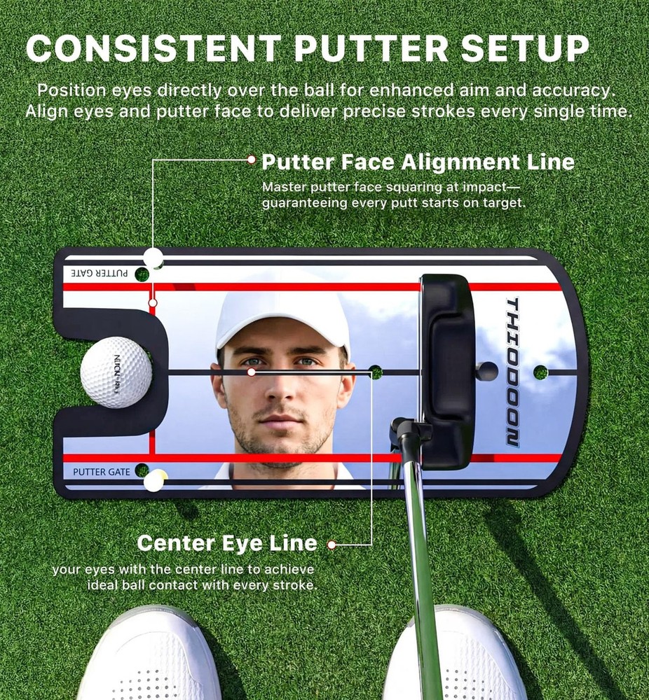 THIODOON Golf Putting Mirror - 3mm Ultra-Thin Alignment Putting Training Aid ...