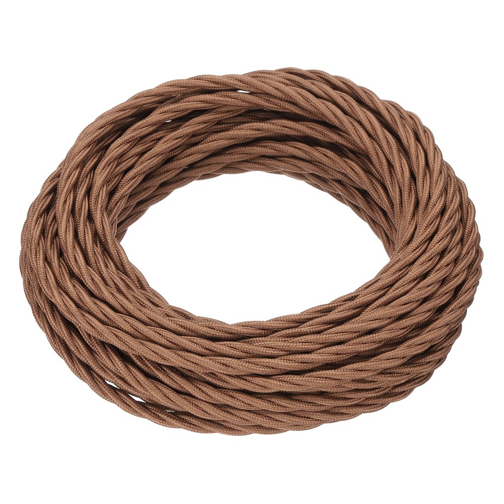 32.8Ft 18/3 Twisted Cloth Covered Wire, Light Brown