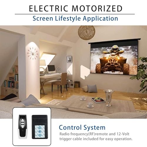 120" Motorized Projector Screen Electric Diagonal Automatic 120"(16:9) Black
