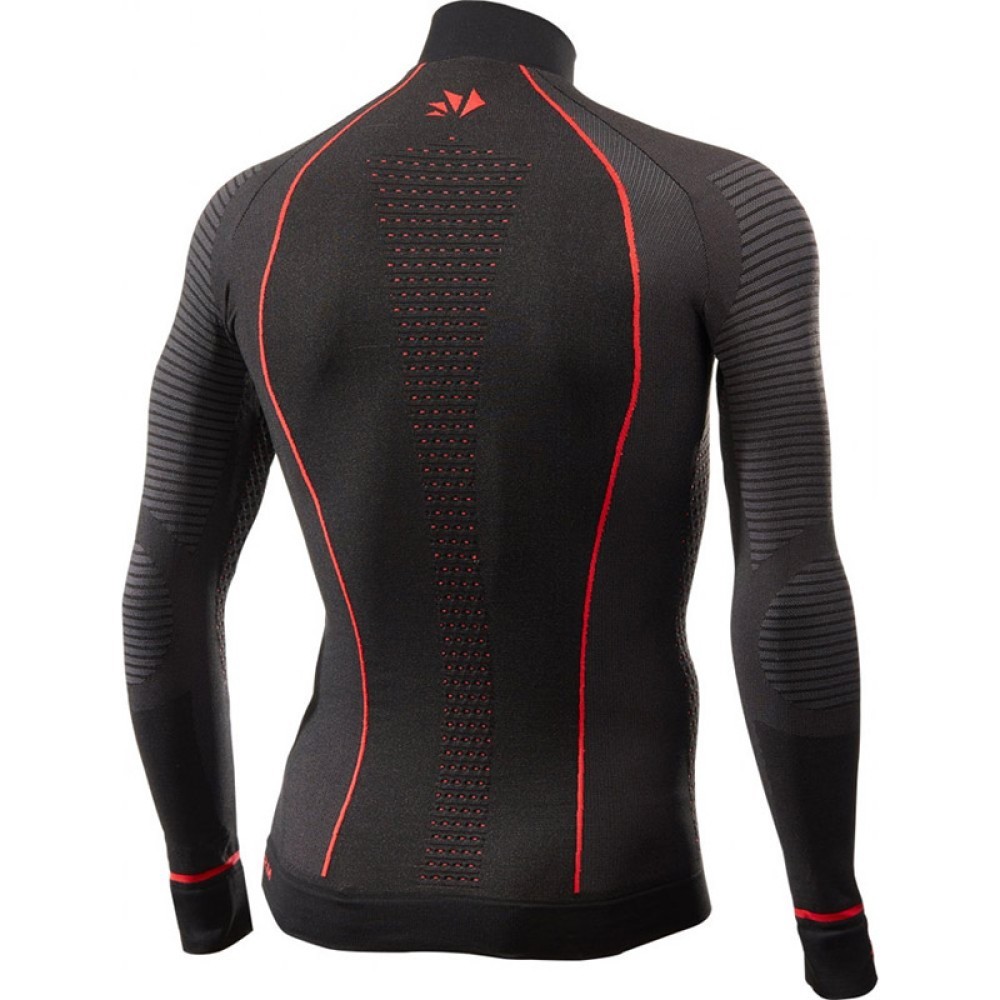 SixS Thermal Turtleneck LS Zip Top Base Layer Black Red
