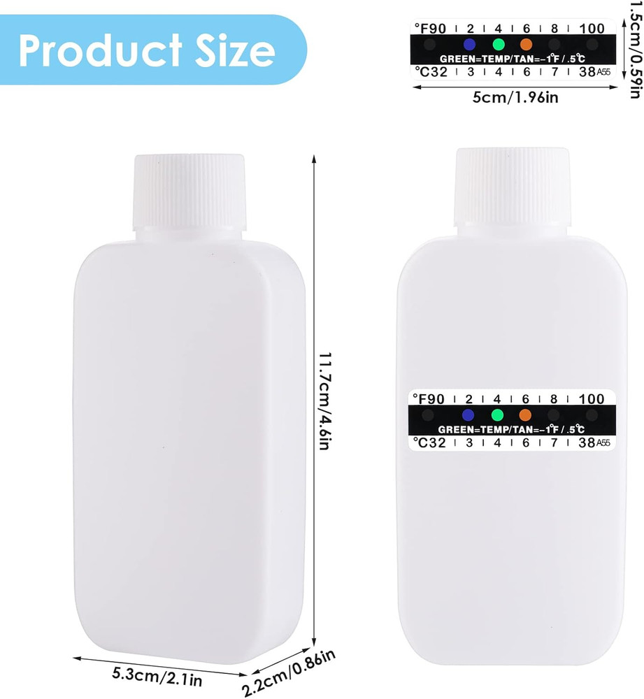 12 Pcs Urine Test Complete Kit, Include 2 Urine Test Bottles 10 Temperature Test
