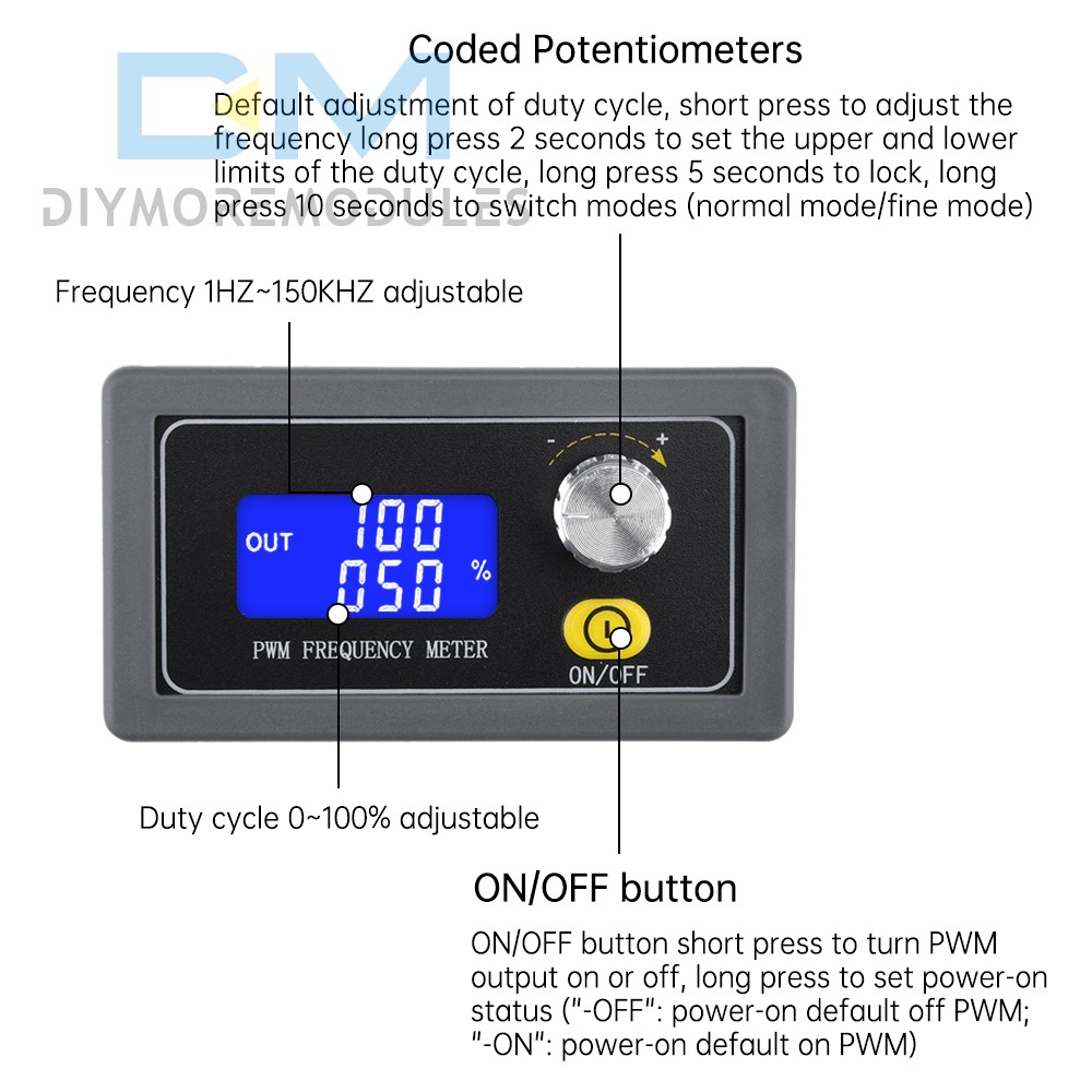 PWM Pulse Frequency Duty Cycle Adjustable Module Square Signal Generator 2-Mode