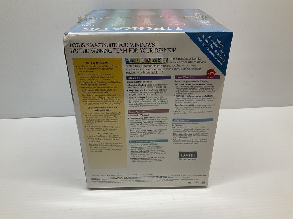 VINTAGE COMPUTER PROGRAM LOTUS SMART SUIT for Dos Windows 3.1 SEALED