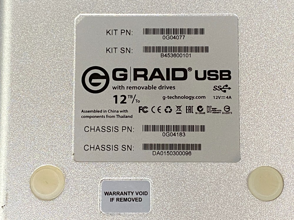 G-Technology G RAID USB 12TB 2-Bay Storage Array, No Drives 0G04183 (Unit Only)