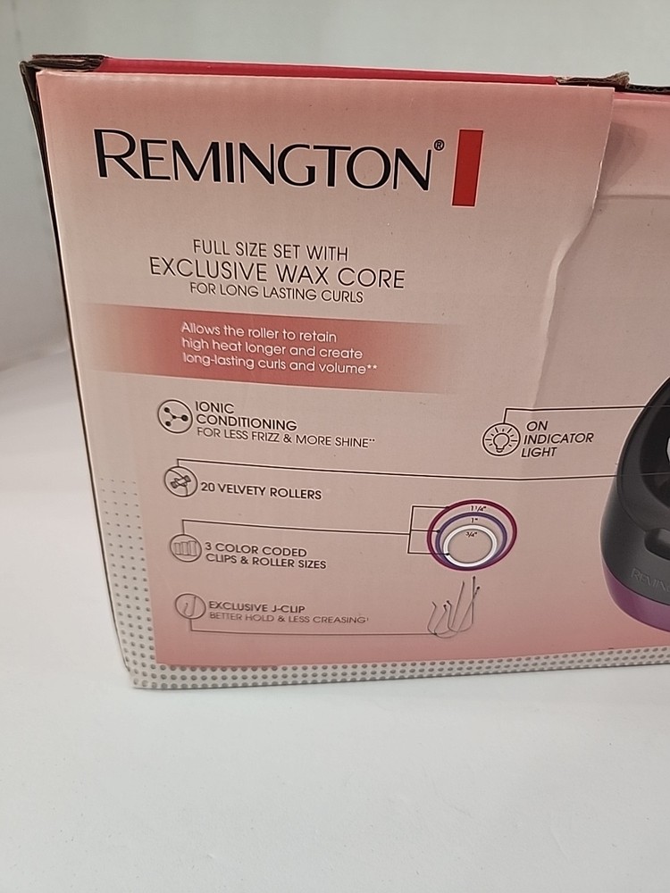 REMINGTON Full Size Set 20 Rollers Ionic Style Hot Curlers Wax Core With Clips