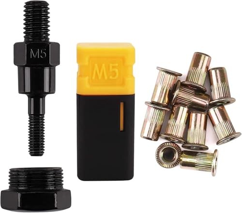 Rivet Nut Tool Mandrel and 10 Rivet Nuts, Rivet Tool Set Spare Part, Nutsert M5