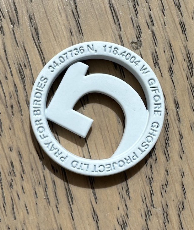 G FORE GFore Silicon Soft Touch Project Ghost LTD Golf Ball Marker 1.25" White
