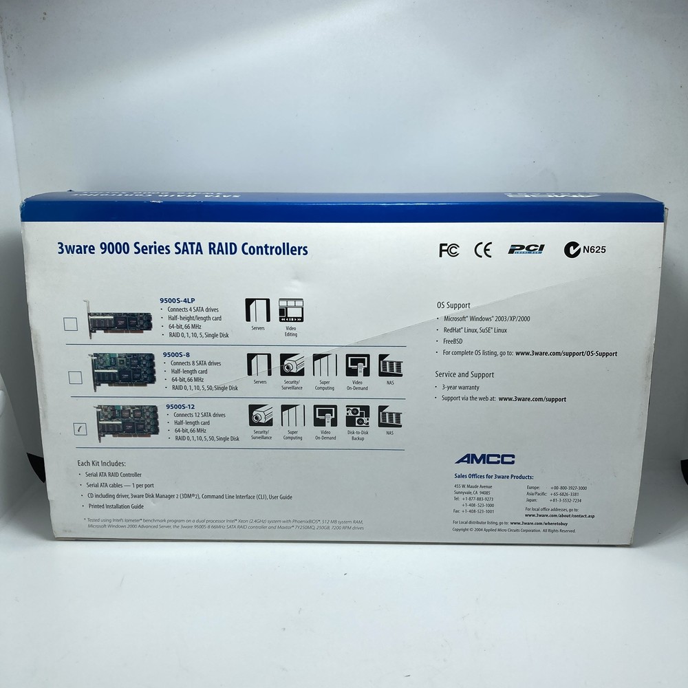 3ware Escalade 9500S-12 12xSATA RAID Controller