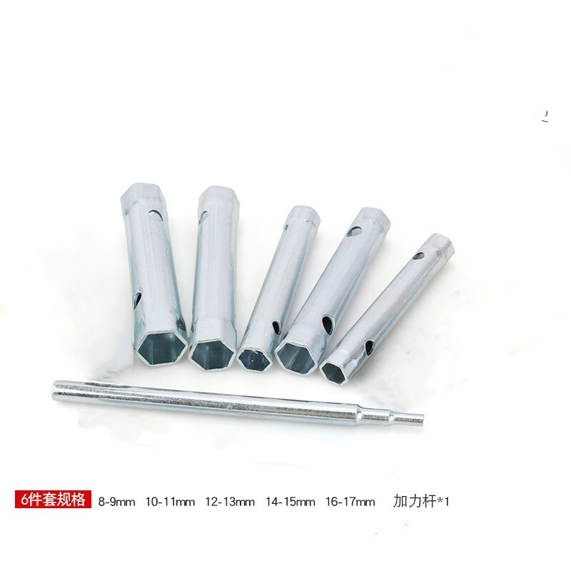 6 Pcs Downpipe Sink Faucet Hollow Hexagon Socket Wrench Casing Spanner Tool Set