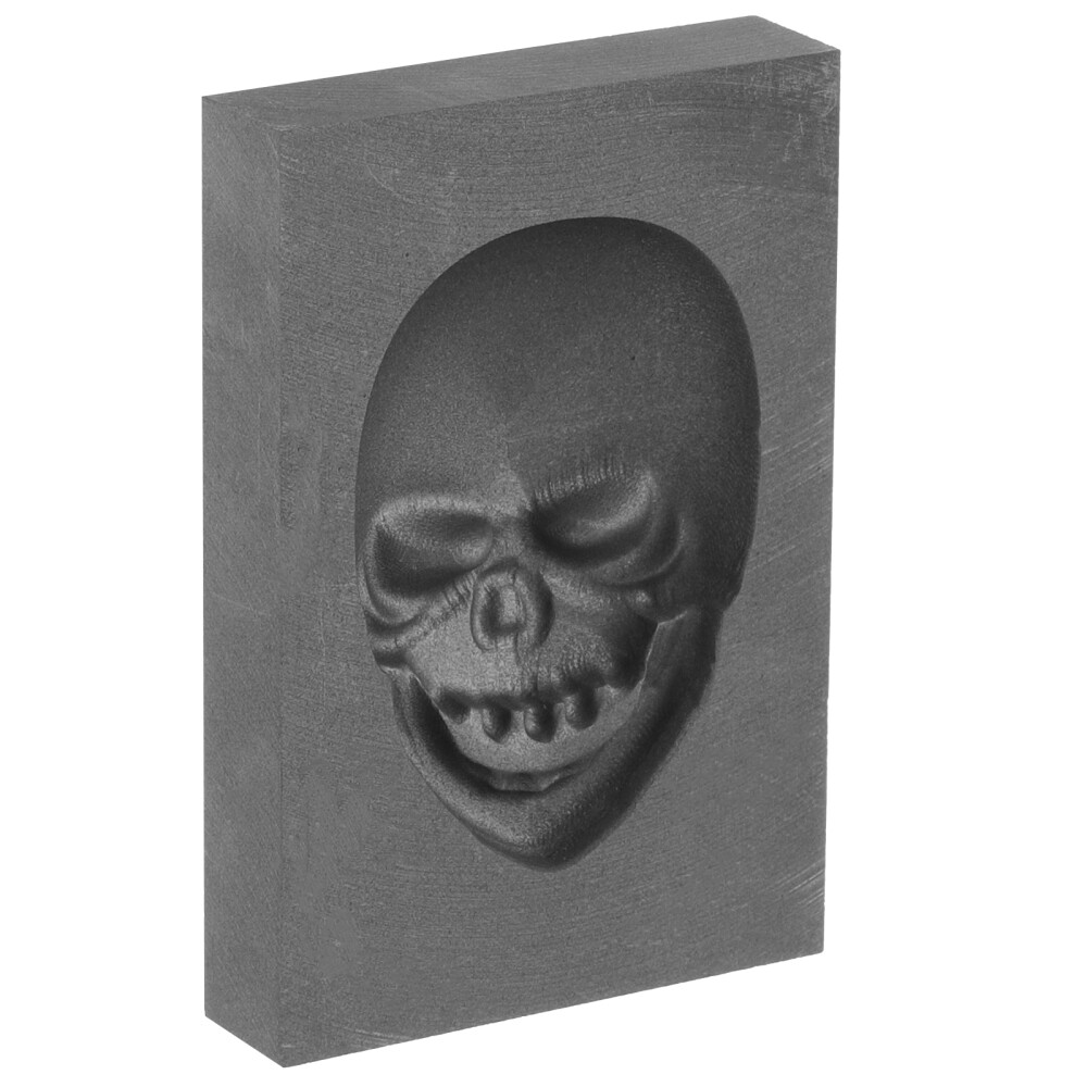 1PC Graphite Ingot Mold High Density Casting Mold Skull Shaped Gold Silver