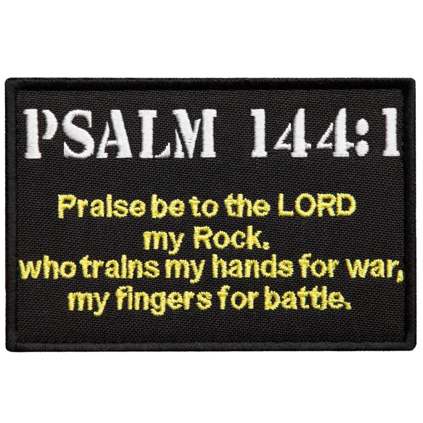 Psalm 144:1 Tactical Patch – Hook & Loop Embroidered Christian Morale Badge