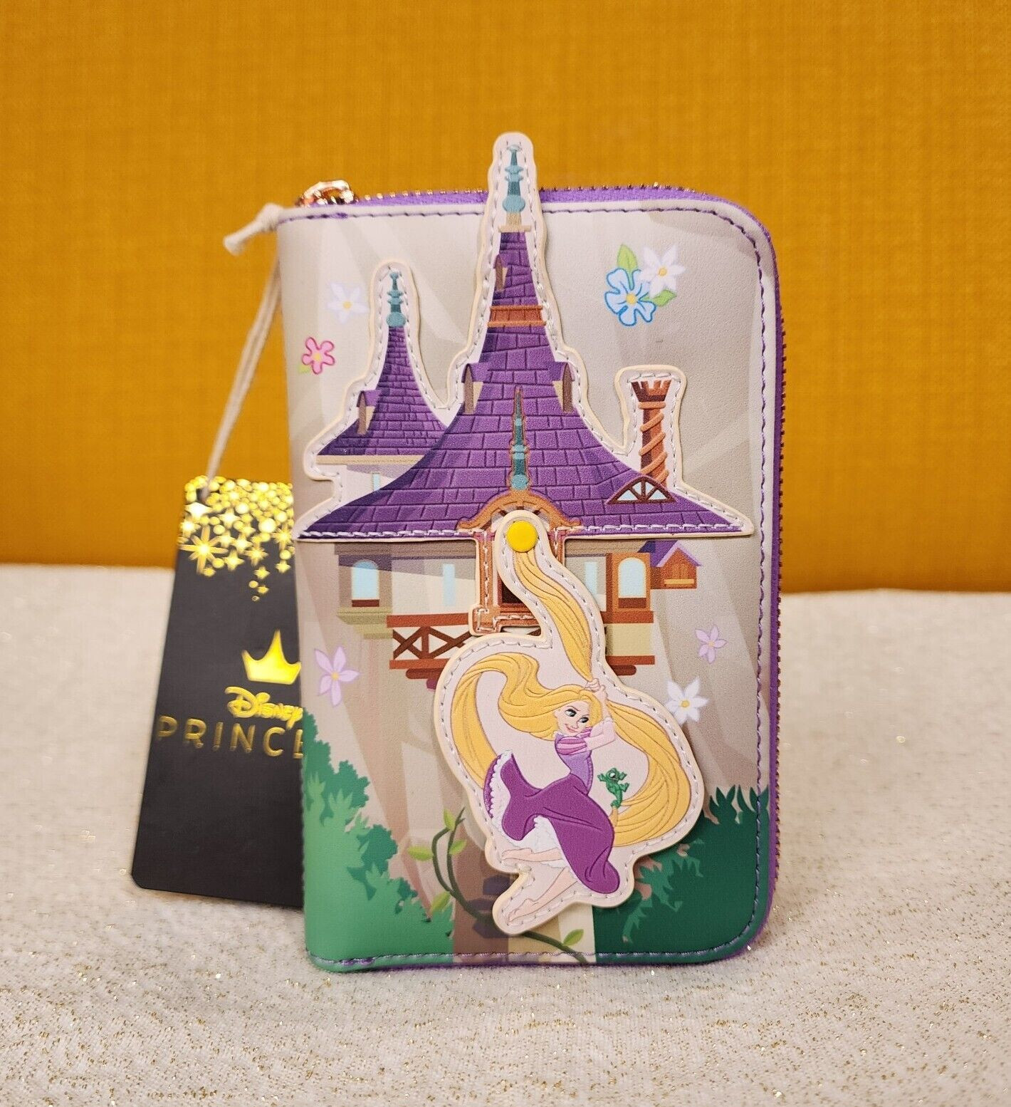 Loungefly Disney Tangled Rapunzel Swinging From Tower Zip Around Wallet NEW