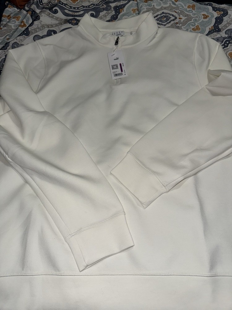 Puma Golf Cloudspun Fleece Pullover Mid-layer 1/4 Zip XXL Warm White