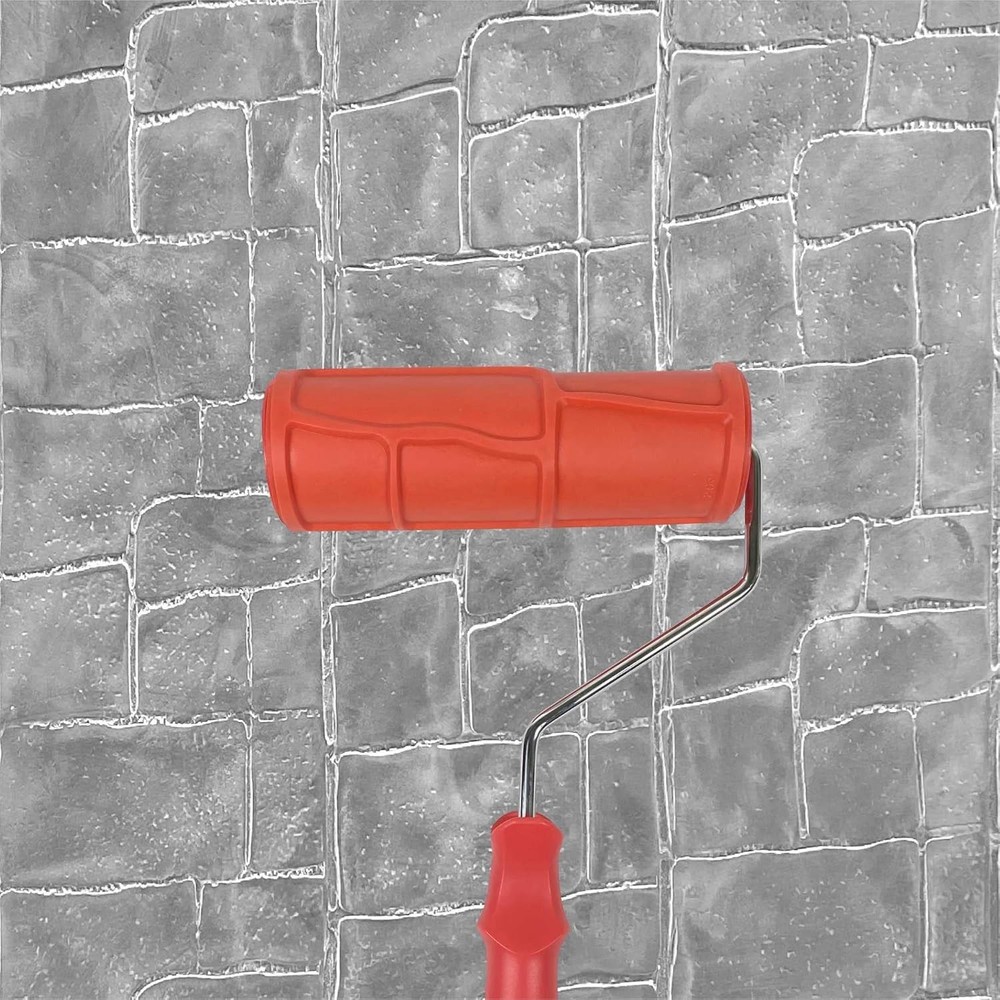 Versatile 8'' Patterned Paint Roller with Ergonomic Design for Wall Enhancements