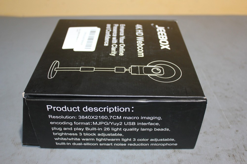 Jeebox 4K Webcam w/ Light - Streaming Camera 1080P Auto-Focus - FY01