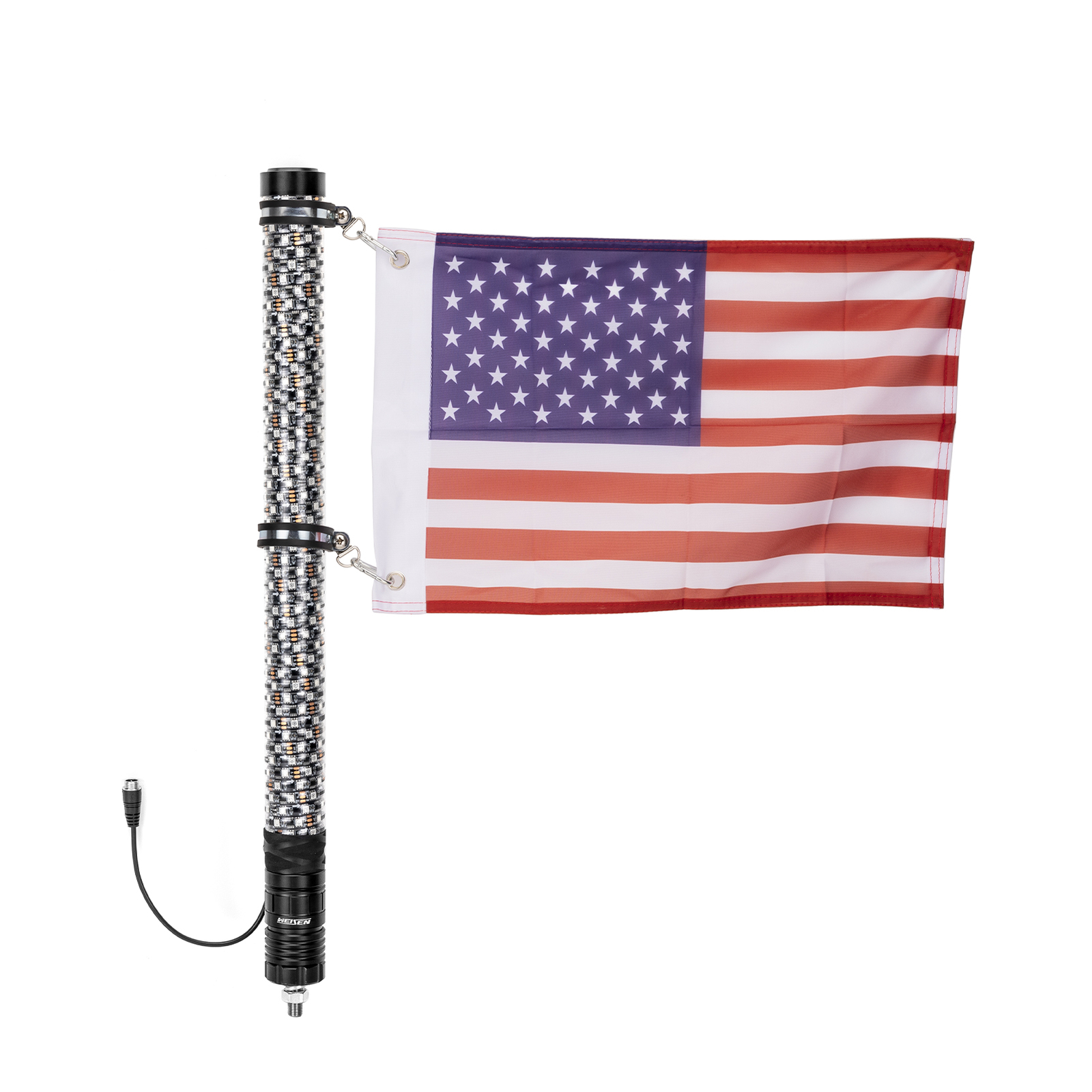 Pair 2FT Spiral LED Fat Whip Light Antenna RGB Chasing For Can-am X3 RZR UTV ATV