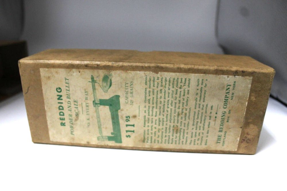 Vintage Redding Powder and Bullet Scale Nice W Original Box