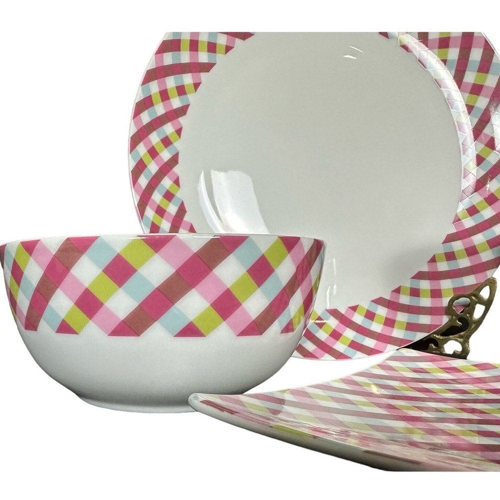 TableTops Gallery Gingham Dinnerware 4-Piece Place Setting