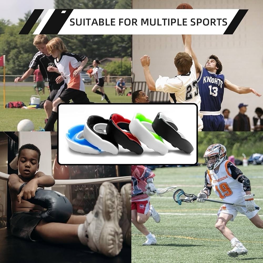 5 Pack Kids Youth Mouth Guard for Sports with Case For Child Teen Sports Under7Y