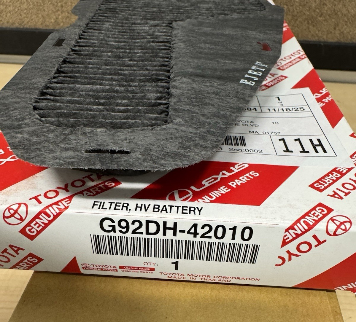 2021-2025 TOYOTA RAV4 HYBRID BATTERY COOLING AIR INTAKE FILTER OEM GENUINE