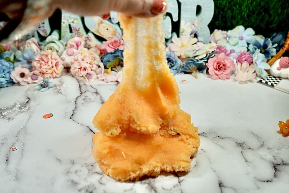 Bunny Carrot Pound Cake Icee Cloud Slime –Easter Edition- ASMR