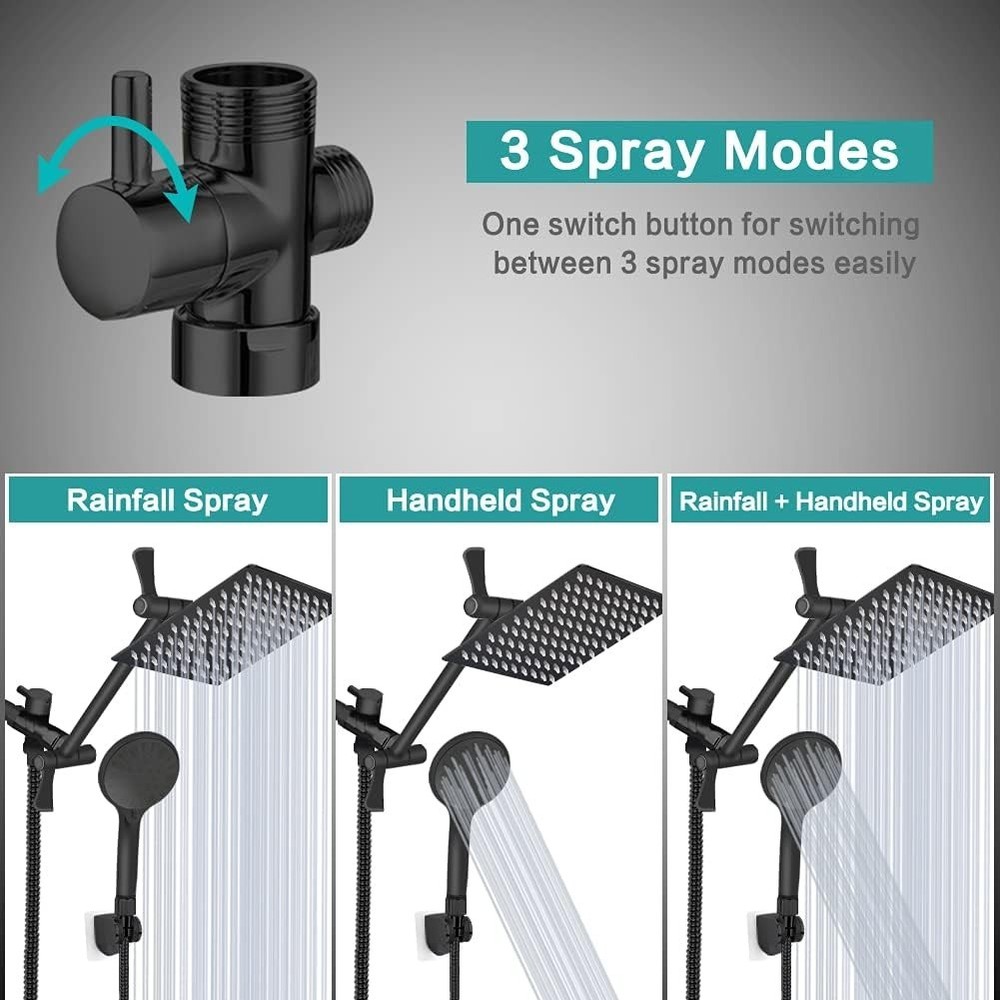 Shower Head, 8‘’ High Pressure Rainfall Shower Head/Handheld Shower Combo wit...
