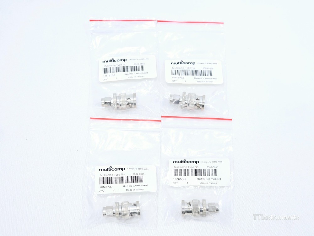 MULTICOMP 8589-0855 RF / Coaxial Adapter, SMA, Plug, BNC, Plug, Straight Adapter