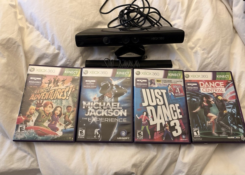 Microsoft Xbox 360 Kinect Sensor Bundle – 4 Kinect Games + Sensor Tested